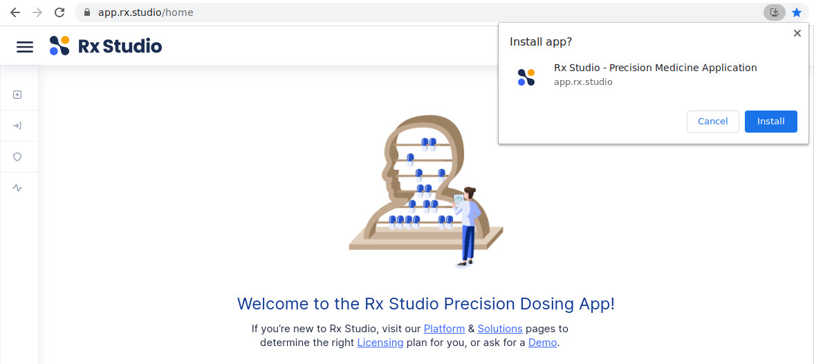 Install Rx Studio app on desktop